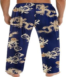 Pantalones de Hombre de Alta Calidad con Cintura Elástica y Cordón Ajustable, Estilo Casual Clásico, Ligeros, Rectos y Estampados - Product Image 2