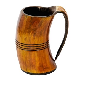 100% véritable tasse en corne de buffle Tankard et corne à boire médiévale polie avec des accessoires de barre de Style animal pour les jus - Product Image 2