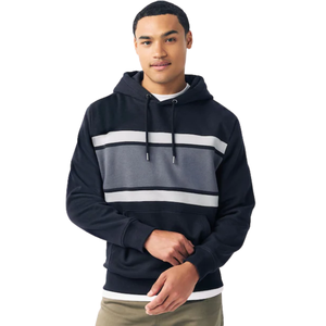 Sweat à capuche en molleton de coton à blocs de couleur d'hiver, chaud, décontracté, à manches longues, streetwear, panneau contrasté, vente en gros - Product Image 3