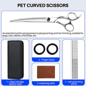 Ciseaux de toilettage de cheveux professionnels 7 pouces finition polonaise avec vis réglable et silencieux ciseaux de toilettage de cheveux pour animaux de compagnie - Product Image 4