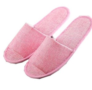 Pantoufles jetables en jute de qualité hôtelière Textile de maison écologique et durable lavable réglable avec des techniques tissées teintées en plaine - Product Image 6