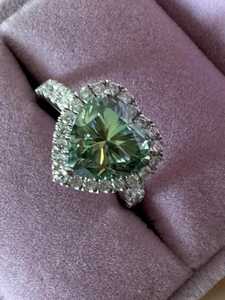 Anillo de Halo de Moissanita Original de Color Azul Verde, Plata 925, Anillo de Promesa de Aniversario, Joyería Fina, Anillo de Promesa para Pareja - Product Image 5