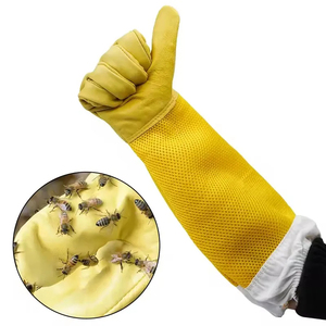 Guantes de apicultura Guantes gruesos de piel de cabra para hombres y mujeres con mangas largas de lona resistente - Product Image 4