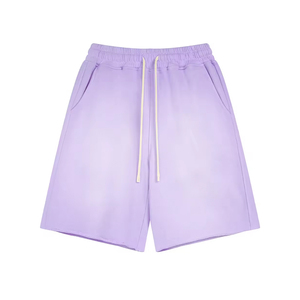 Shorts en molleton français délavé, impression personnalisée, broderie en coton, shorts pour hommes, pantalons de survêtement délavés, vente en gros - Product Image 2