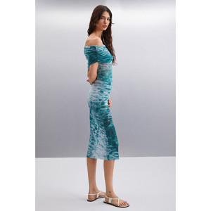 ETHIQUET JAVIERA <b>Women's</b> Slim Fit Water Patterned <b>Tulle</b> Lined Patterned <b>Skirt</b> - Product Image 4