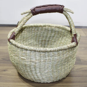 Cajas de Almacenamiento de Pasto Marino Ecológicas Hechas a Mano, Asas de Cuerda Plegables, Tamaño y Color Personalizables para el Hogar y la Cocina - Soluciones al por Mayor - Product Image 1