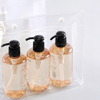 Sac de maquillage en PVC transparent avec logo personnalisé, sac cosmétique en PVC imperméable avec fermeture éclair, sac de toilette de voyage, emballage en gros