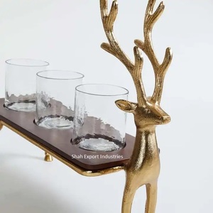 Hermoso Reno Metal/vidrio T-Light Holder Acabado dorado para la decoración del hogar y la boda 3 Tea Light Holder - Product Image 6