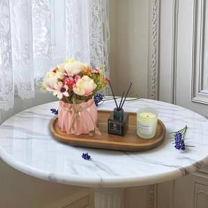 Plateaux de service en bois massif, plateaux de service rustiques, plateaux ovales, plateaux à charcuterie pour les fêtes, le petit-déjeuner, la décoration alimentaire, petits plateaux - Product Image 4