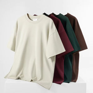 T-shirt décontracté pour homme en jersey 100 % coton 300g, manches courtes, couleur unie, col rond, coupe ample, écologique, séchage rapide, respirant, vierge - Product Image 1