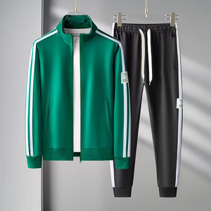 Sudadera sólida para hombre, conjunto de chándal para correr, cremallera transpirable, ropa deportiva ligera de secado rápido para Fitness, gimnasio, correr - Product Image 1