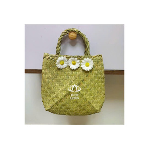 Seagrass Mini Sac Femmes Sac À Main Vietnam Sedge Grass Mer Plage Sac Fourre-Tout Prix Pas Cher - Product Image 1