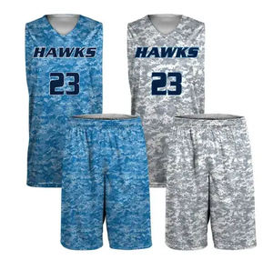 Maillot de basket-ball réversible personnalisé, chemises de sport imprimées, nom et numéro personnalisés pour hommes, grande taille, uniforme de basket-ball - Product Image 2