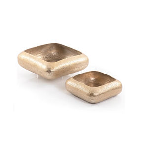 Lot de 2 bols en aluminium de qualité supérieure Design de table élégant Parfait pour les articles d'hôtel Solution élégante de stockage des aliments - Product Image 3