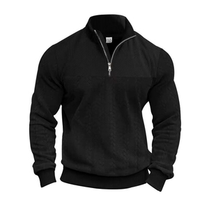 Qualité supérieure personnalisé hommes 300 grammes col montant polaire lourd sweats à capuche 100% coton hiver solide motif brodé - Product Image 2