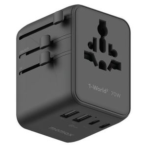 Cargador Rápido de Viaje MOMAX UA22 70W GaN Negro, Categoría de Producto: Adaptadores de Viaje - Product Image 1
