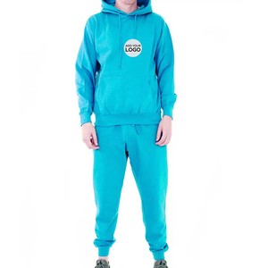 Wholesale Premium 100 Cotton Drop Shoulder Hoodie And Jogger Pants 2 Piece Tracksuit Set - Product Image 1