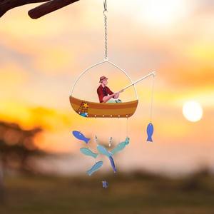 Mobile suspendu sur le thème du bateau de pêche-Décor acrylique et métal pour maisons de style nautique - Product Image 2