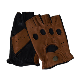 ถุงมือหนังไร้นิ้วสำหรับผู้ชาย, ถุงมือหนังขี่มอเตอร์ไซค์ระดับพรีเมียม - Product Image 2