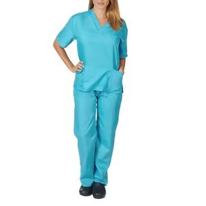 Uniforme de Enfermería Cómodo para Mujer, Conjunto de Uniforme Médico con Cuello en V, Pantalones Jogger Elásticos con Bolsillos Superiores - Product Image 4