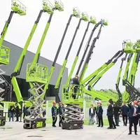Nacelle araignée électrique ZX23AE 23m en stock avec flèche articulée sur chenilles pour travaux en hauteur