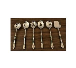 Ensemble de serveurs à salade en acier inoxydable de conception à la mode ensemble de 6 pièces Offre Spéciale - Product Image 2