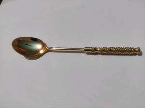 ที่มีคุณภาพสูงโลหะสีทองอาหารปลอดภัยช้อนขนาดเล็กสำหรับเด็ก Unisex ออกแบบความยาว11เซนติเมตรทำในประเทศอินเดีย - Product Image 4