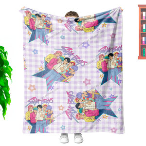 Grosir desain khusus populer kartun k-pop Huntrix ramah lingkungan empat musim Sofa mewah Super lembut bepergian selimut pembawa harimau - Product Image 2