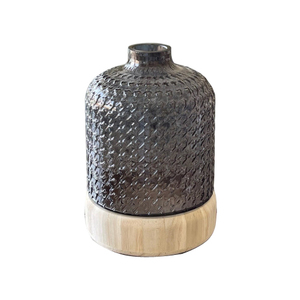 Latest Design Flower Pot Parties Decoration Wood and Glass Flower <b>Vase</b> Top Quality - Product Image 1