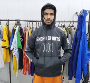 Design unique en gros personnalisé cousu noir noir pull à capuche pour homme, 100% coton sweats à capuche et sweat-shirts - Product Image 2