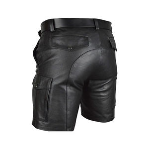 Manufacturing Latest Design Customized Logo <b>Men</b> Fashion <b>Shorts</b> / 100% Genuine <b>Leather</b> Made <b>Men</b> Fashionable Casual <b>Shorts</b> - Product Image 4
