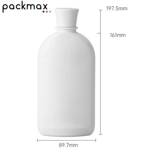 28 cou 500ml HDPE bouteille en plastique shampooing état soin des cheveux bouteille distributeur bouchon rond épaule plat bouteille - Product Image 4