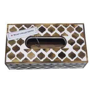 Servilletero de madera ecológico, organizador hecho a mano para servilletas, adecuado para decoración rústica y minimalista de La India - Product Image 4