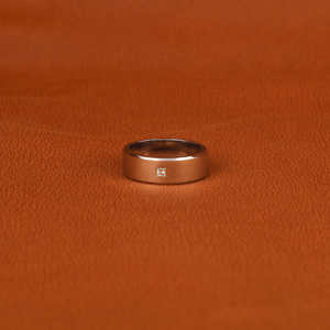 18kt oro blanco estilo clásico princesa corte único laboratorio crecido diamante boda banda personalizada de moda para las mujeres anillos de moda - Product Image 1