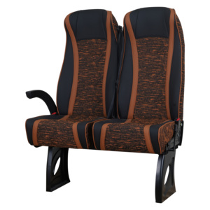 Asiento de pasajero para vehículo comercial Minibus, con reposabrazos, bandeja de comida, red para revistas, cinturón de seguridad con mango de agarre trasero - Product Image 2