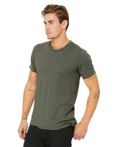 Bella + Canvas Unisex Tri-blend Solid Forest Tri-blend Bella Canvas Adultos Unisex Heather CVC Camiseta Forest Green Camisetas - Product Image 4