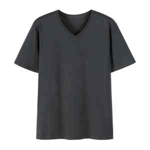 T-shirt confortable à col en V pour homme, en matière pure, personnalisable, style rétro, neuf, directement de l'usine, collection 2026 - Product Image 2