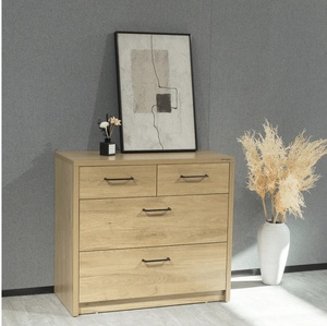 Modern 4-Drawer <b>Storage</b> <b>Chest</b>, Minimalist Wood Bedroom Organizer, Compact Cabinet for Home Furniture - Product Image 1