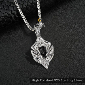 Colgante pequeño de plata de ley S925 estilo Hip Hop totalmente helado con diamantes redondos de moissanita de corte brillante para fiestas - Product Image 4