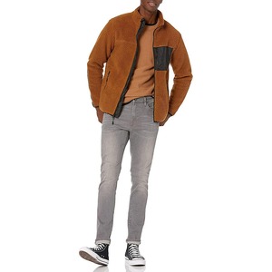 Custom Made Canvas <b>Fleece</b> <b>Jacket</b> Zipper Stand Collar Streetwear Style Full Sleeves Breathable Front Logo Printing Winter Hooded - Product Image 6