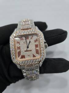 Reloj de Pulsera de Acero Inoxidable con Diamantes de Moissanita de Alta Calidad, Estilo Hip Hop, Movimiento de Cuarzo, Edición Limitada, Gran Venta - Product Image 3