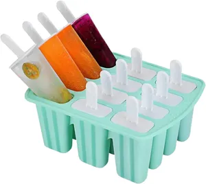 Novo Atacado Alimentos Seguros <span class=keywords><strong>4</strong></span>/6/10/12 Cavidade Sorvete Molde Silicone Picolé Criador Molde Bandeja De Gelo Molde Reutilizável - Product Image 1