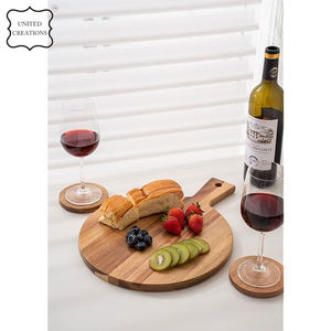 Popular Customized Round Wood <b>Coasters</b> Acacia <b>Wooden</b> <b>Coasters</b> With Non-Slip Pad Cup <b>Coasters</b> for Home - Product Image 4