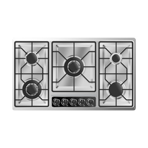 Piano Cottura a <span class=keywords><strong>Gas</strong></span> a 5 Fuochi in Offerta, Fornello da Cucina Intelligente con Supporto in Ghisa, Superficie in Acciaio Inox, Batteria Integrata, Classe di Efficienza Energetica - Product Image 2