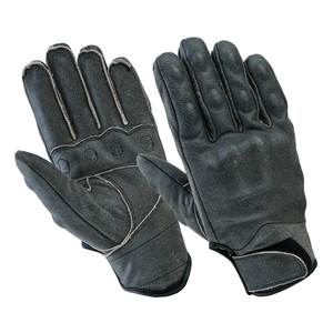 Guantes de motorista Blindados de cuero genuino Stonewash para hombre, guantes de motocicleta de carreras de autos de invierno estampados con nombre de equipo personalizado - Product Image 1