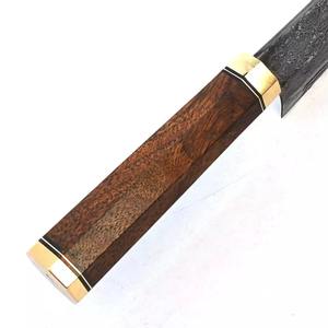 มีดเชฟเหล็กดามัสกัสทำมือ เป็นมิตรกับสิ่งแวดล้อม ใบมีดคม ด้ามไม้ปักกะ รับทำโลโก้ตามสั่ง ขั้นต่ำ 5 ชิ้น สำหรับใช้ในครัว - Product Image 4