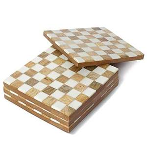ชุดจานรองแก้วเรซิ่นทำมือพร้อมที่วาง ดีไซน์หรูหราสไตล์หินอ่อน โดย Marco Enterprises - Product Image 3