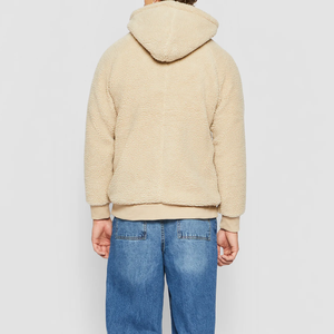 100% algodón Sherpa Fleece invierno bordado personalizado Sudadera con capucha con bolsillos sudaderas y sudaderas gruesas para hombres - Product Image 2