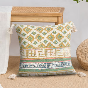 Fundas de cojines de estilo Rajasthani de algodón 100%, almohadas bordadas con patrón Floral geométrico moderno para la decoración de la sala de estar del hogar - Product Image 2