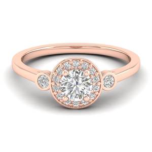 REYES Luxury Round Cut 0.66 Carat Moissanite Wedding Promise Rings For Women Classic 14K Solid Gold Engagement Gift Fine Jewelry - Product Image 1